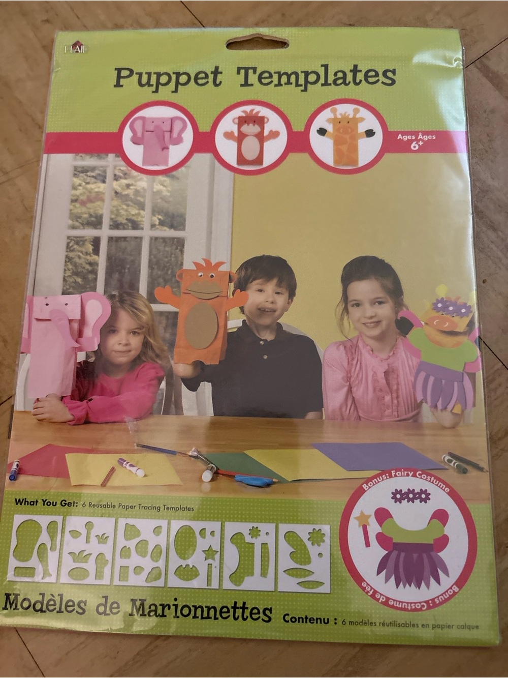 Kids Puppet Templates Craft Kit - Pink and Orange